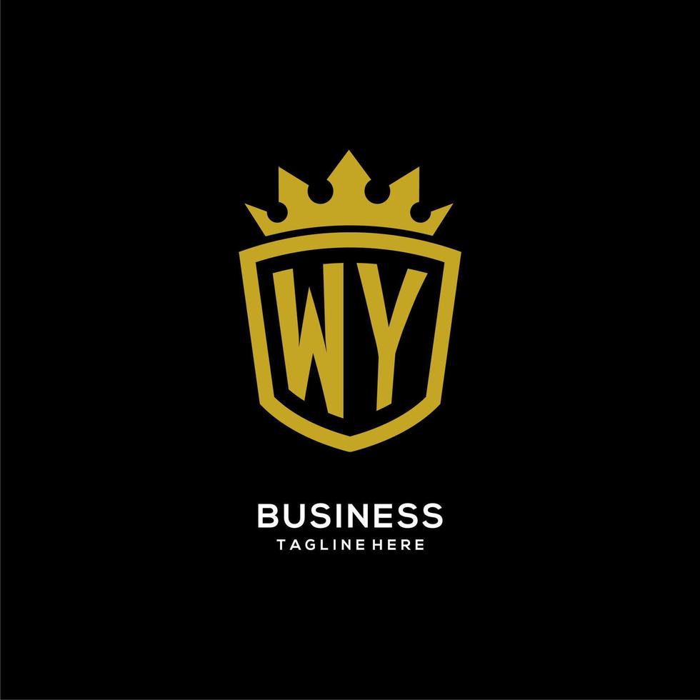 initiële wy logo schild kroon stijl, luxe elegant monogram logo ontwerp vector