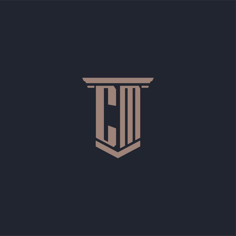 cm initiaal monogram-logo met ontwerp in pilaarstijl vector