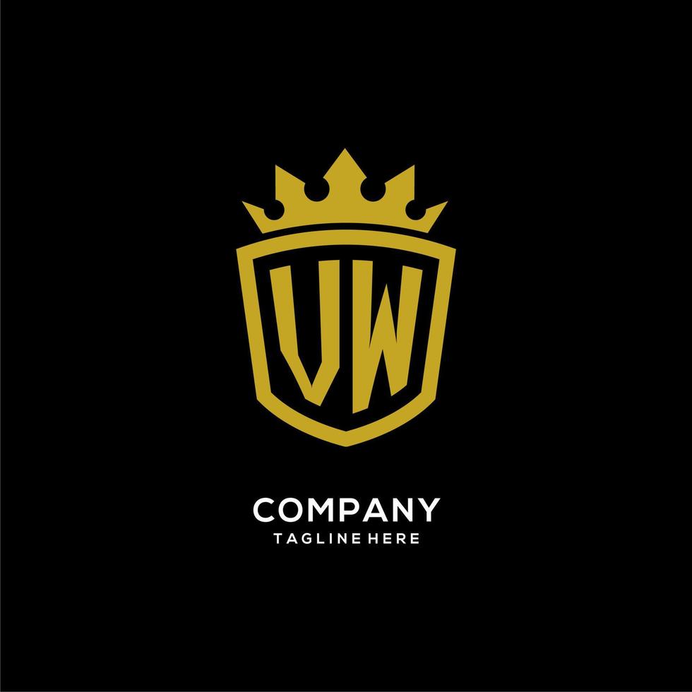 eerste vw logo schild kroon stijl, luxe elegant monogram logo ontwerp vector