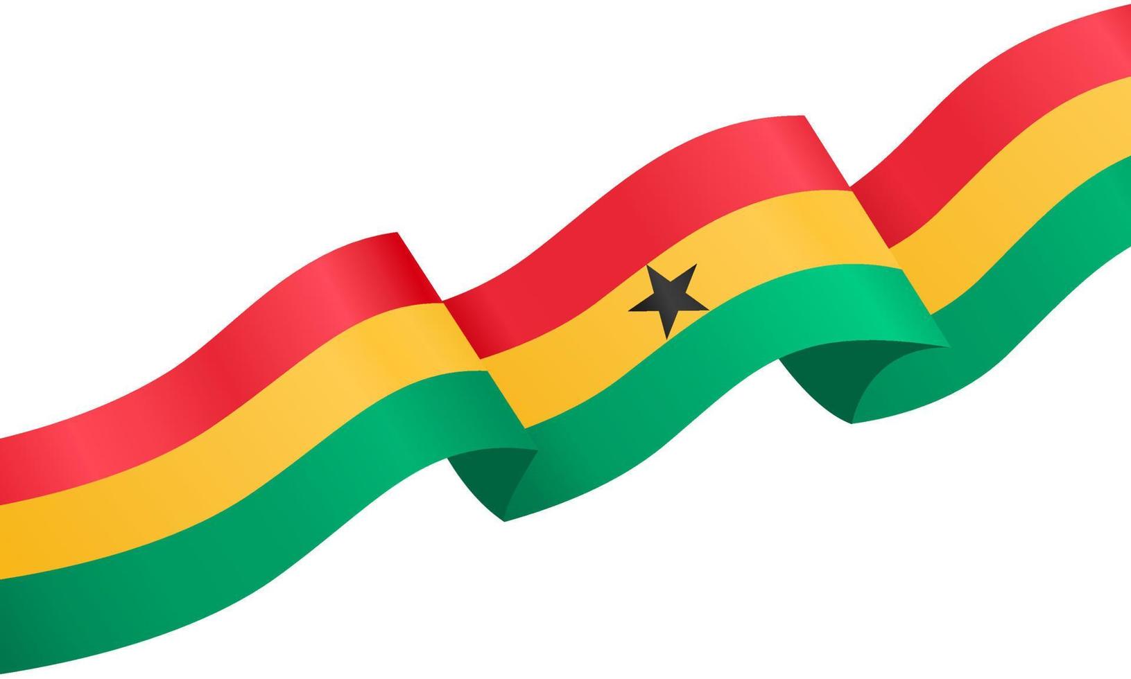 Ghana vlag Golf geïsoleerd op png of transparante achtergrond, symbool Ghana. vector illustratie