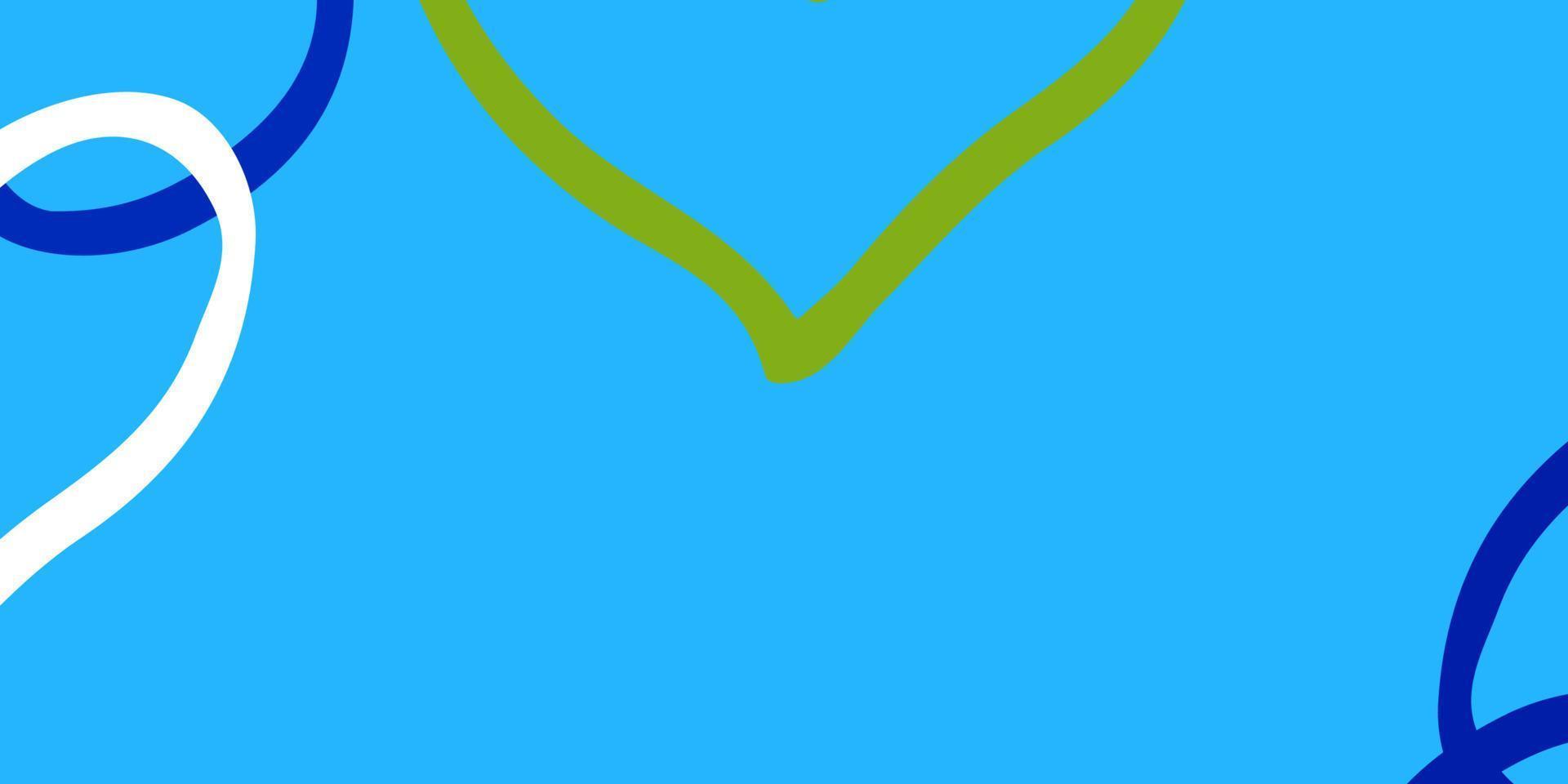 lichtblauw, groen vectorpatroon met kleurrijke harten. vector