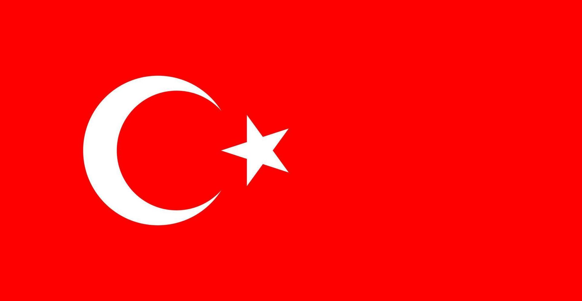 kleur geïsoleerde vectorillustratie van de vlag van turkije vector