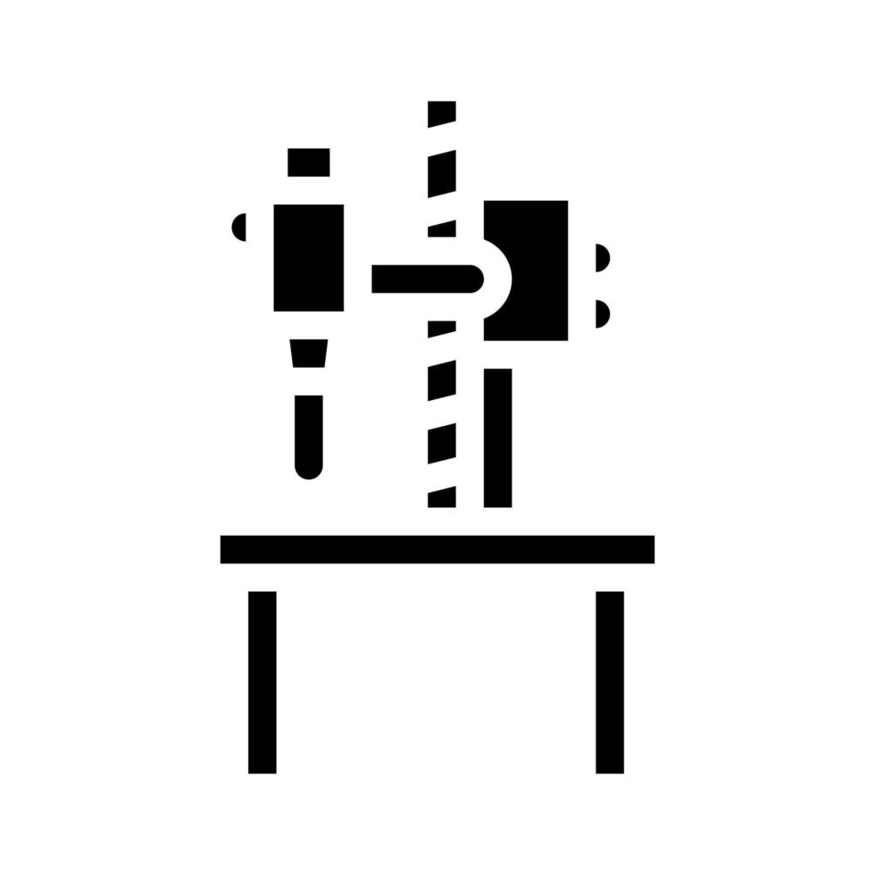 boor- en steekmachine glyph pictogram vectorillustratie vector
