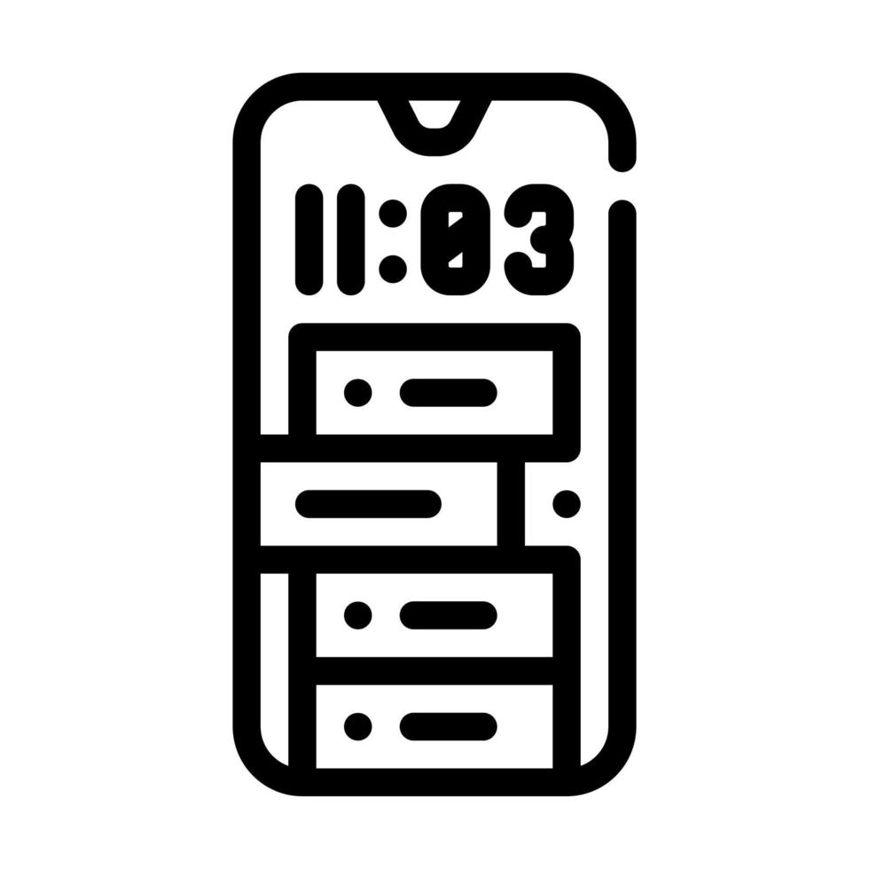 smartphone klok lijn pictogram vectorillustratie vector