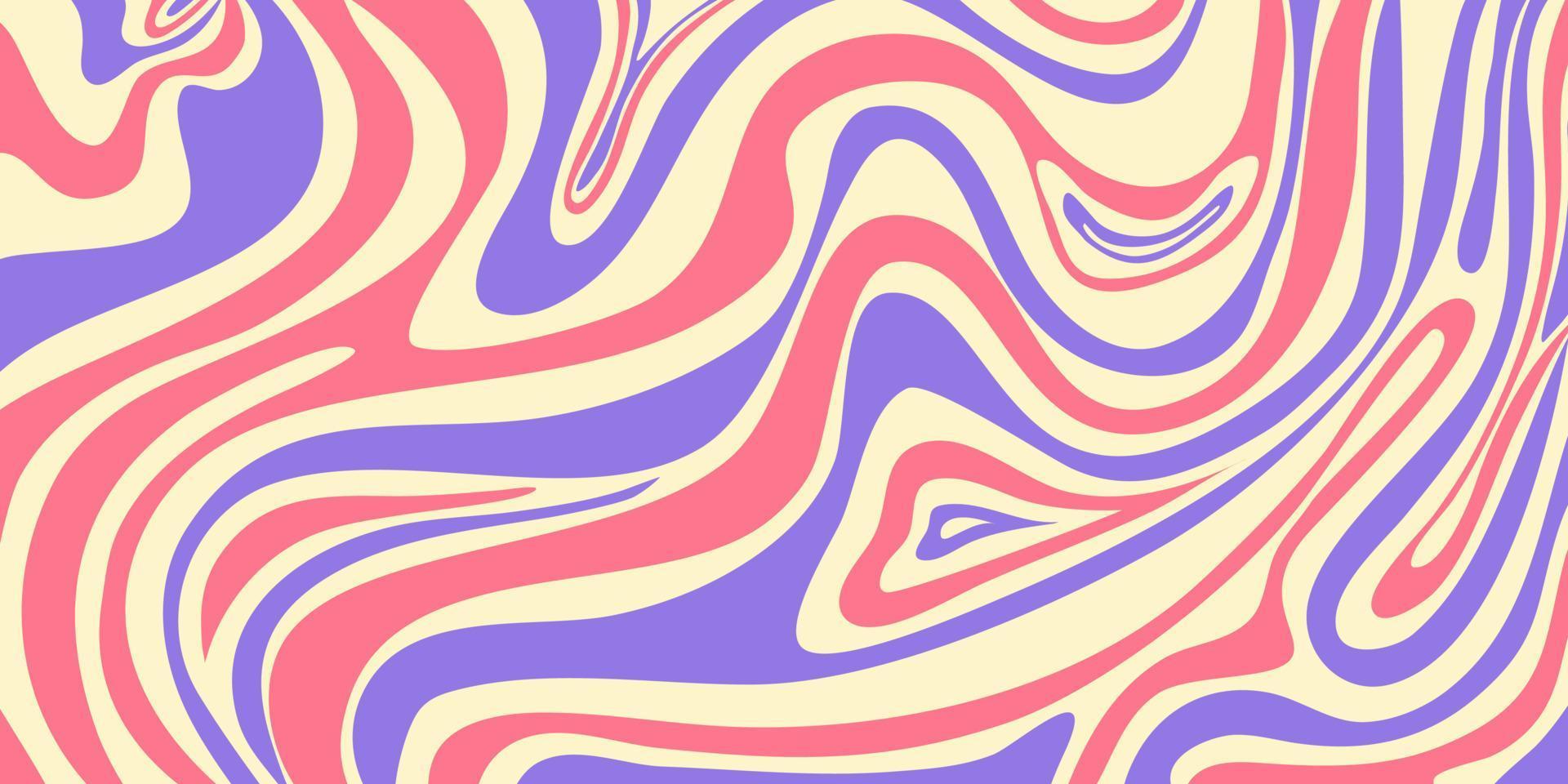 psychedelisch swirl groovy patroon. psychedelisch retro golfbehang. vloeibare groovy achtergrond. vector ontwerp illustratie