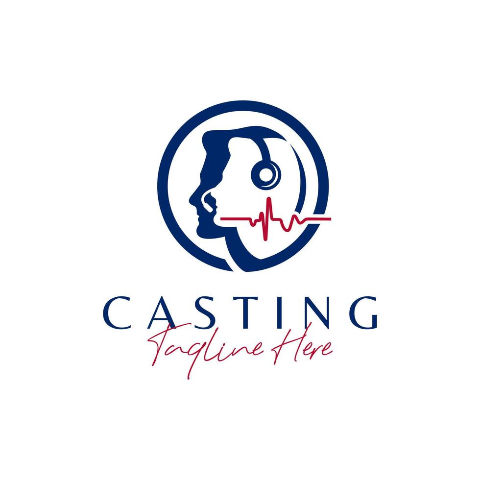 radio-uitzending casting illustratie logo vector