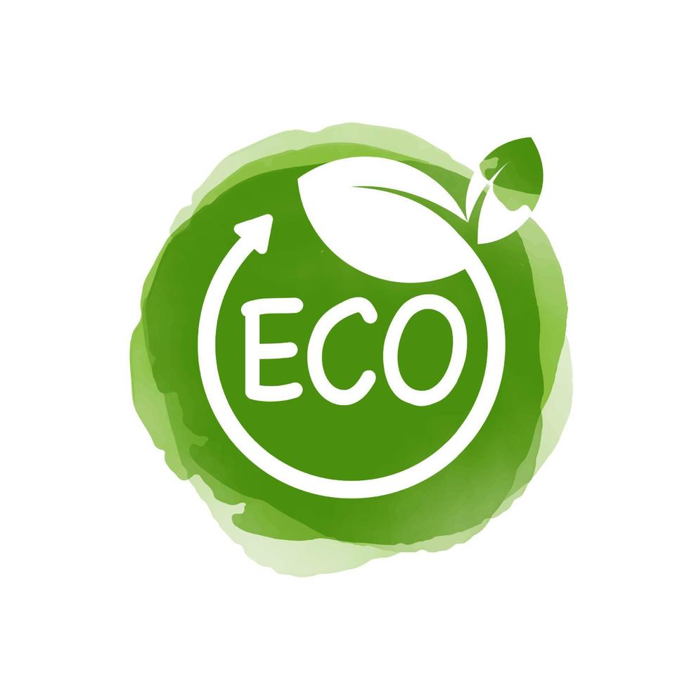 energiebesparende eco of ecologie concept aquarel voor groene aarde. denk aan groene ecologie en bespaar energie creatief idee concept. milieuvriendelijke planeet. vector ontwerp