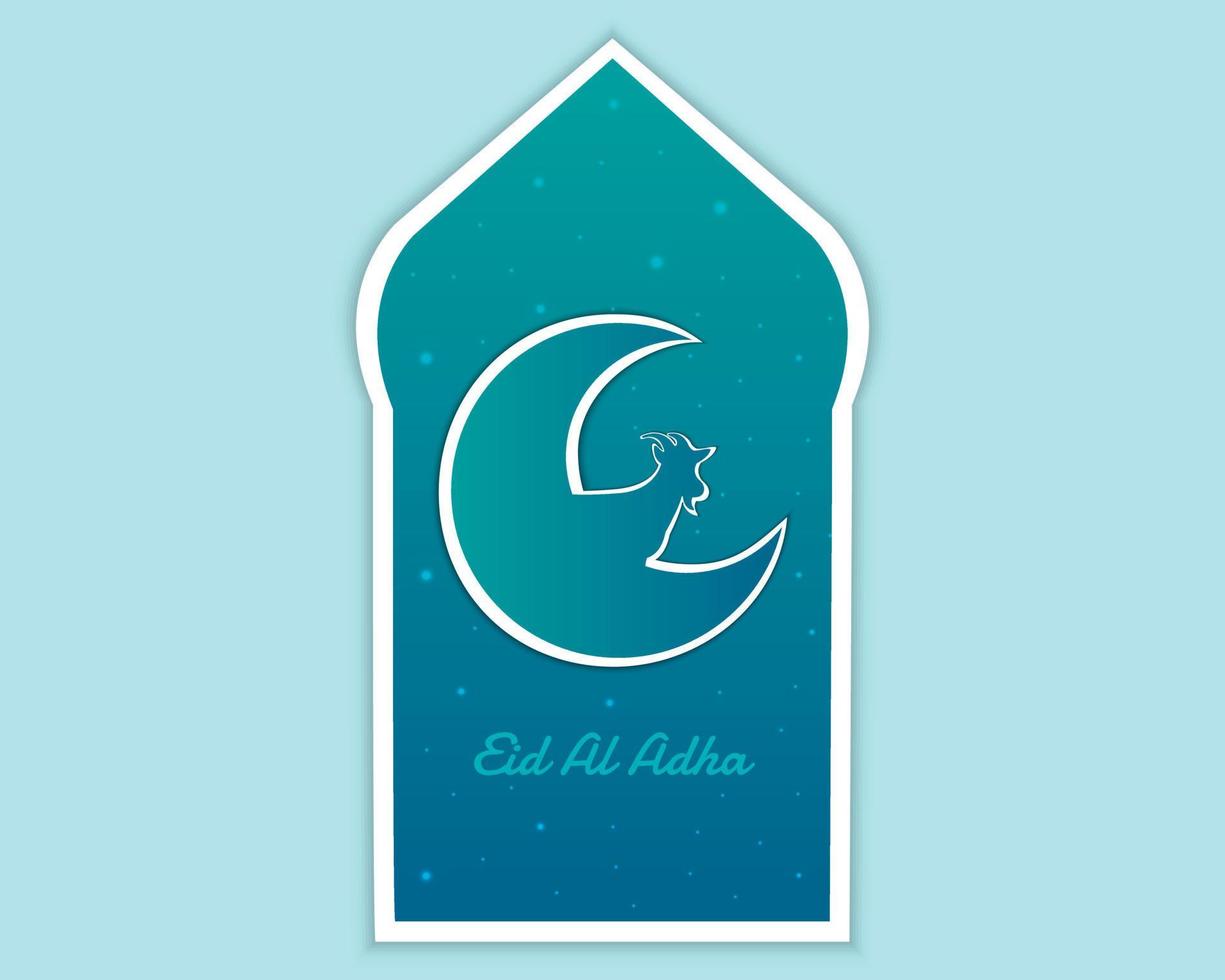 eid al adha eenvoudige groet vector