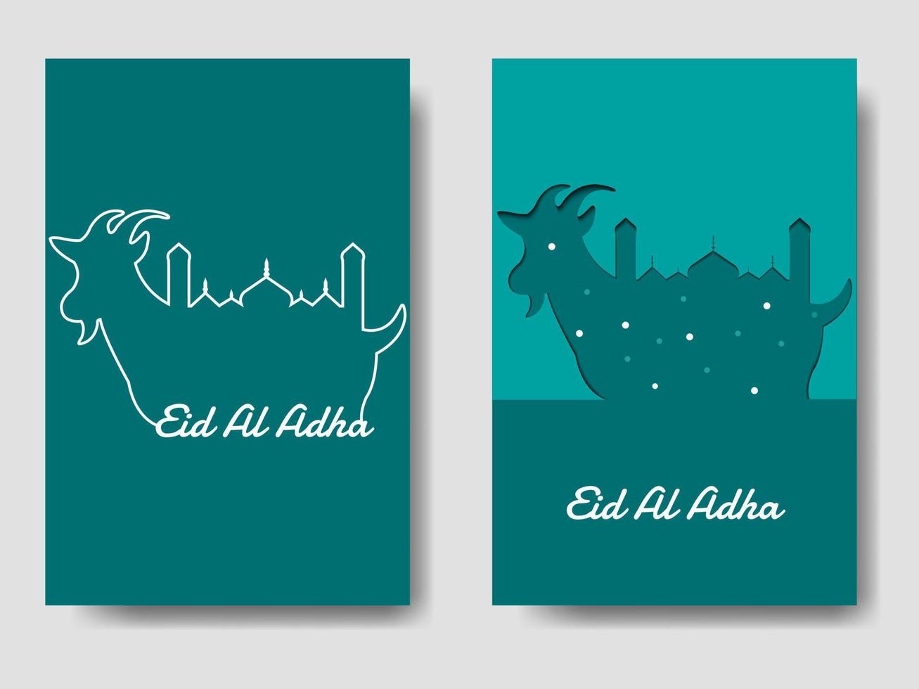 eid al adha bundel platte sjabloon vector