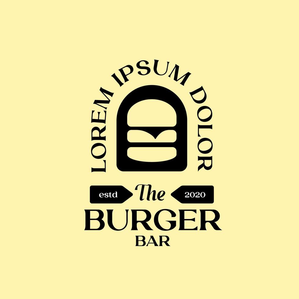 hamburger of hamburger vector logo, fast food, restaurant of bar logo