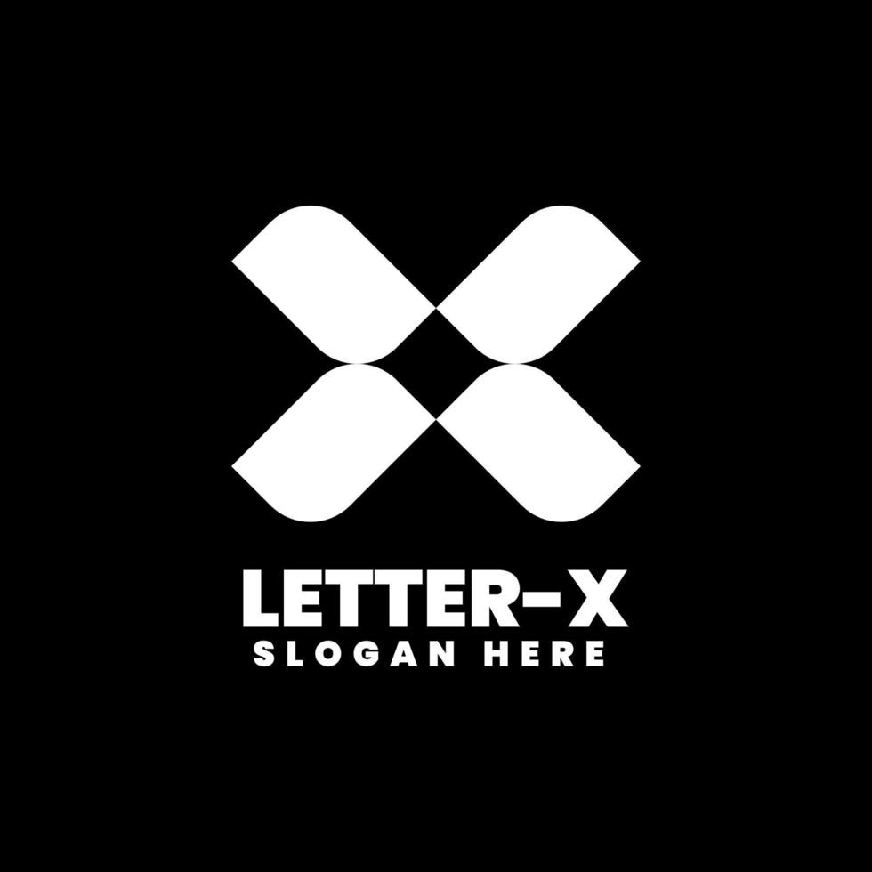 letter-x-logo, silhouetstijl vector