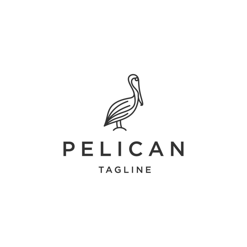 dieren pelikaan logo pictogram ontwerp sjabloon platte vector