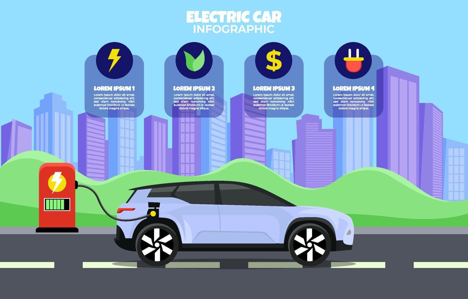 elektrische auto infographic vector