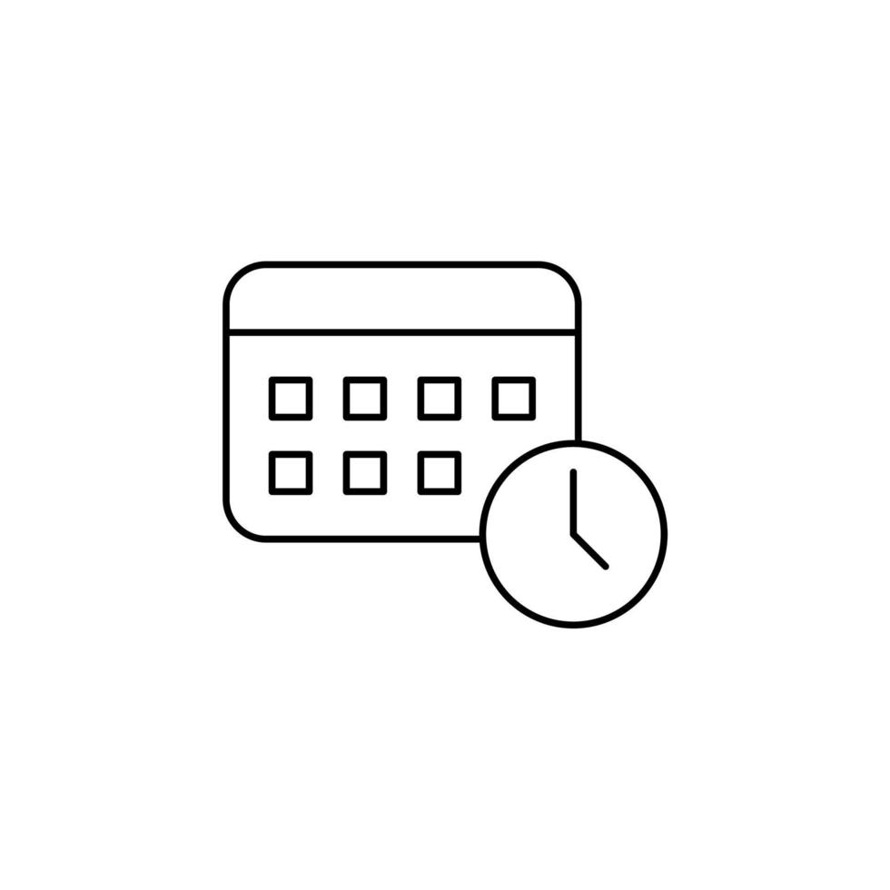 kalender, schema, datum dunne lijn pictogram vector illustratie logo sjabloon. geschikt voor vele doeleinden.