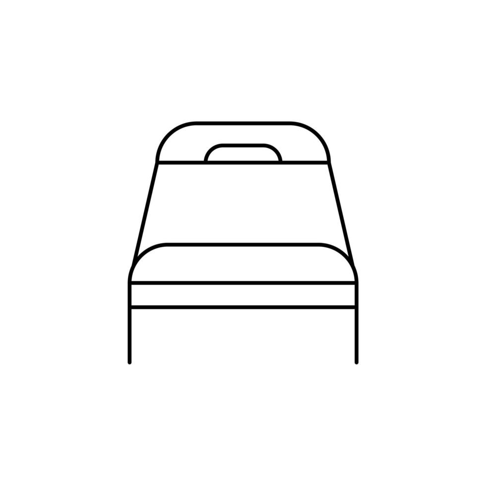 bed, slaapkamer dunne lijn pictogram vector illustratie logo sjabloon. geschikt voor vele doeleinden.