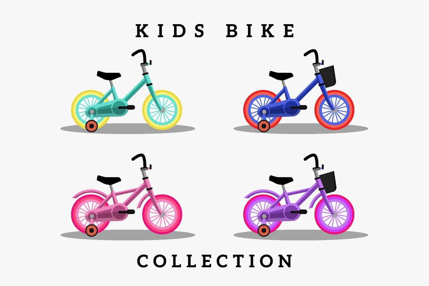 kinderfiets vlakke afbeelding collectie vector