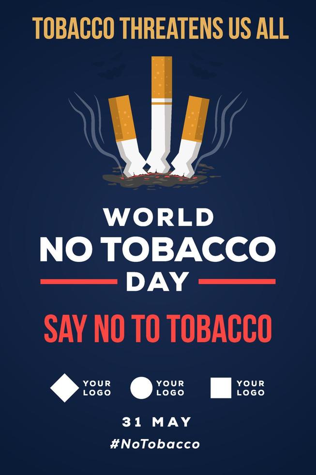 verticale banner poster wereld geen tabak dag illustratie ontwerp vector
