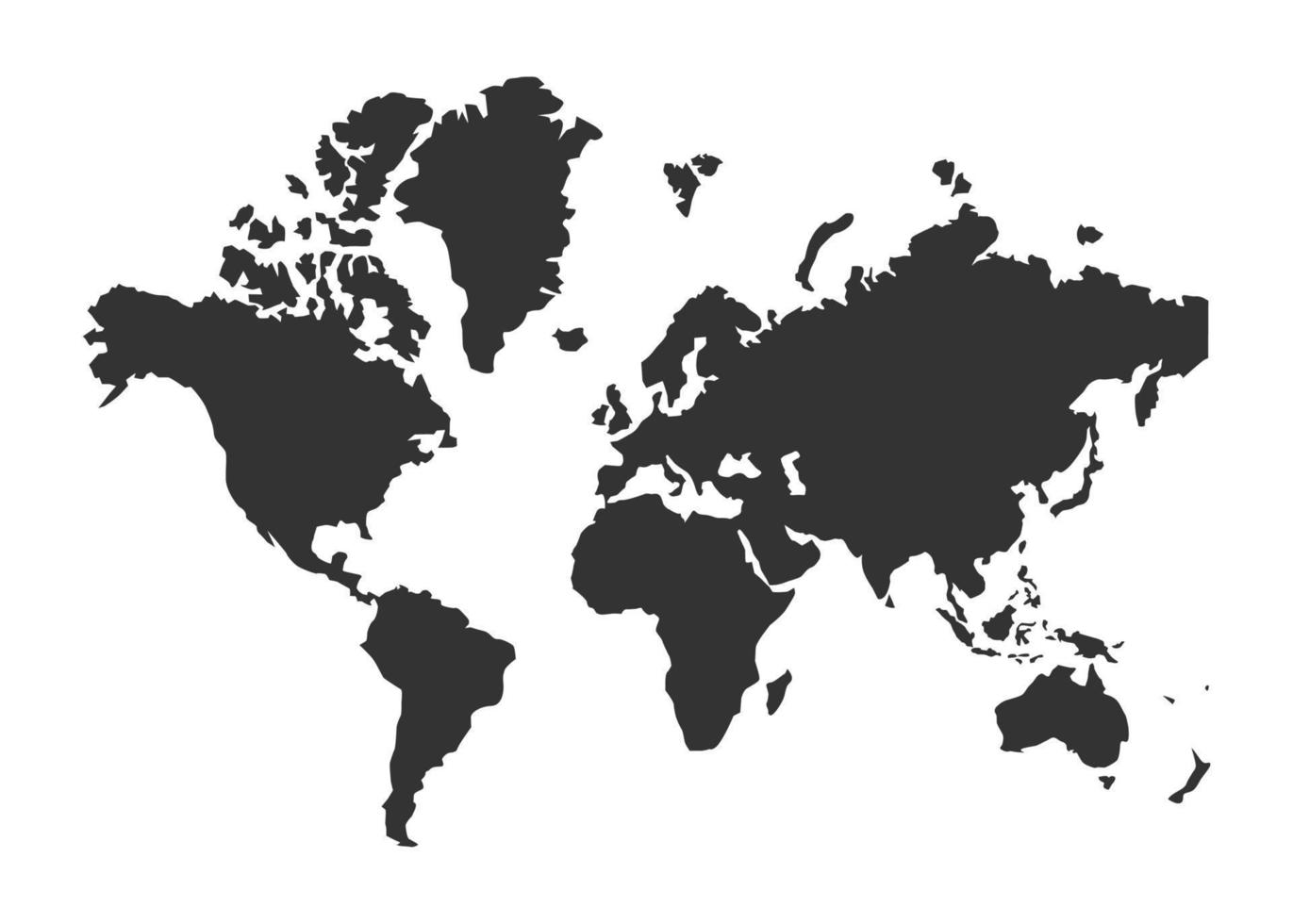wereldbol Kaartpictogram met zwarte kleur vector