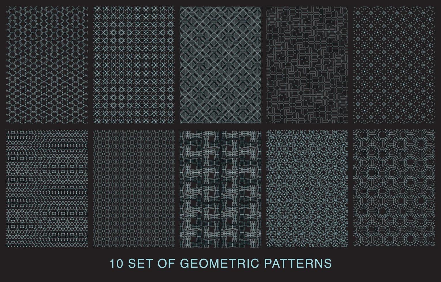 verschillende abstracte geometrische achtergrond. set geometrische patronen sjabloon. vector