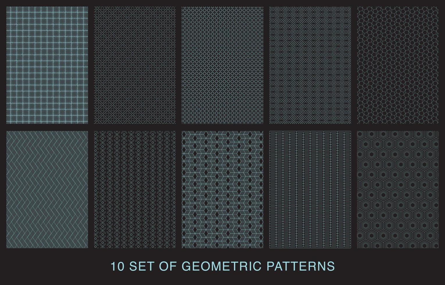 verschillende abstracte geometrische achtergrond. set geometrische patronen sjabloon. vector