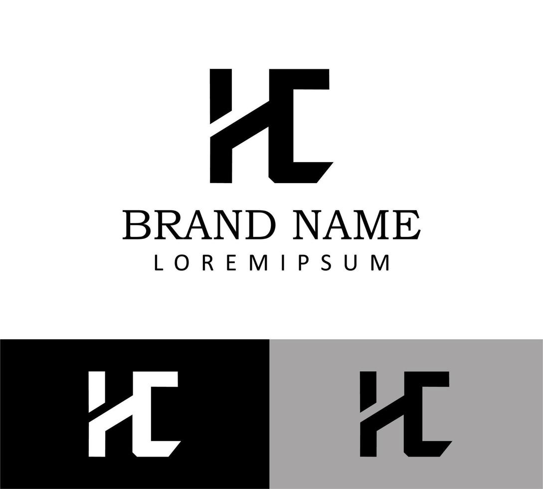 h en c brief logo ontwerpsjabloon vector