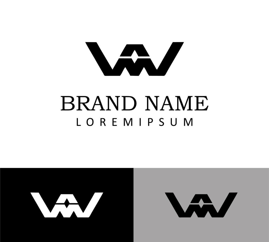 w brief logo ontwerpsjabloon vector