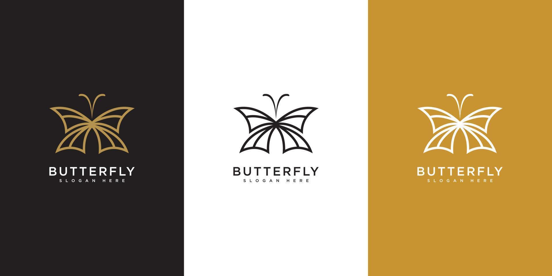 vlinder dier logo ontwerp vector