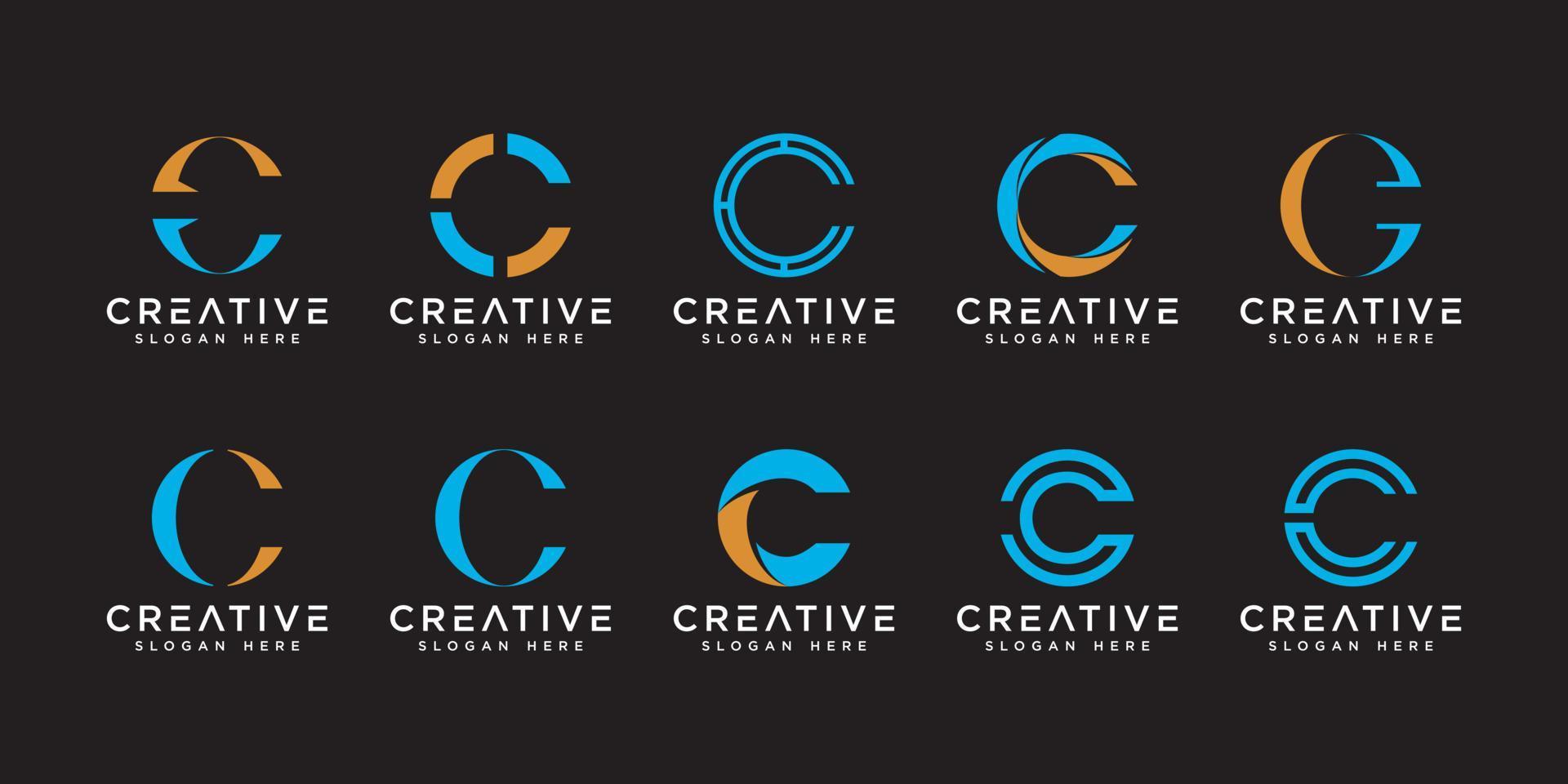 set van eerste letter c logo ontwerpsjabloon. vector