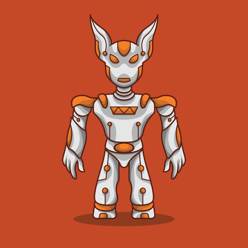 neko humanoïde mecha robot mascotte vector