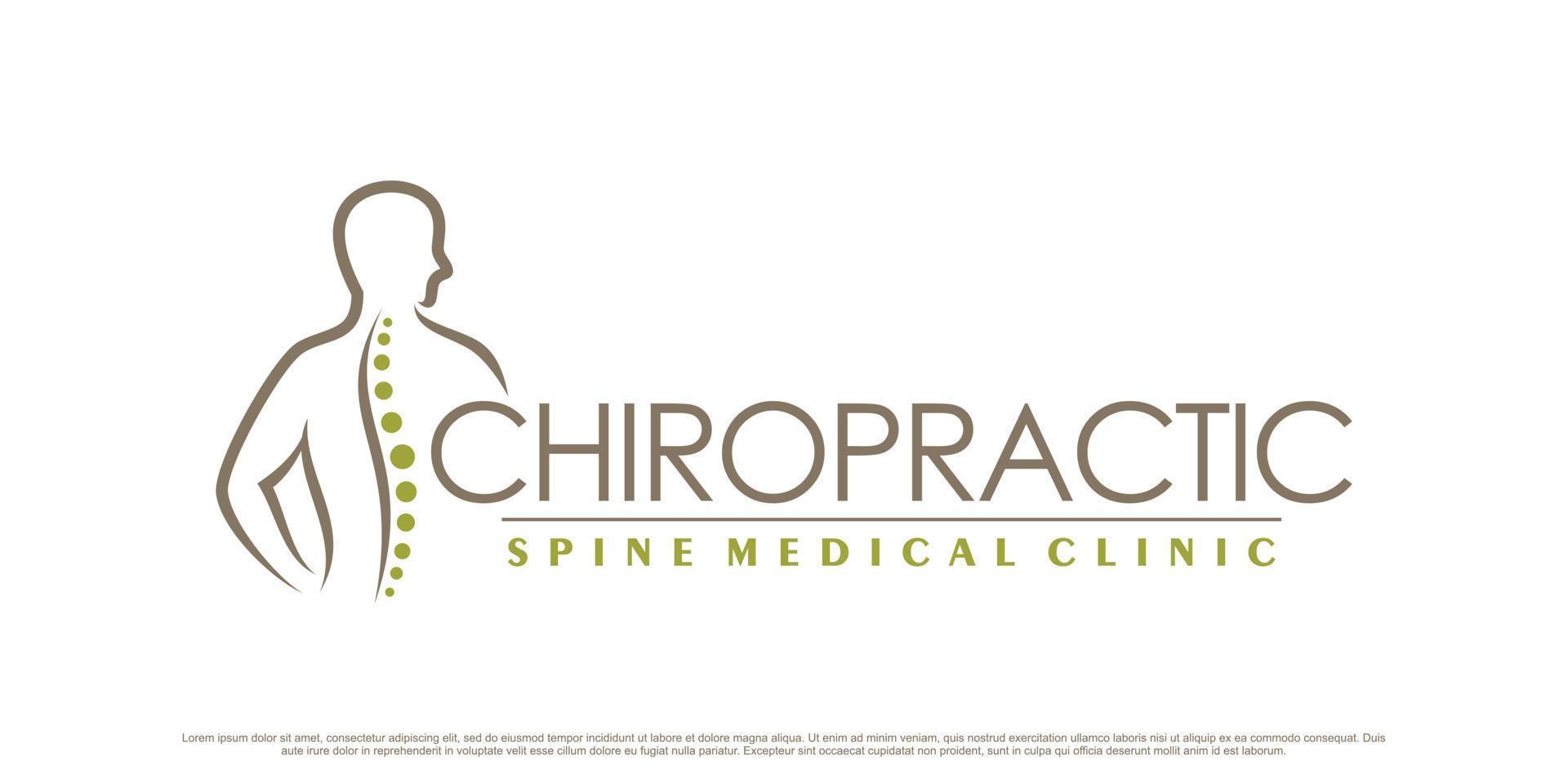 chiropractie logo-ontwerp voor massage teraphy met uniek concept premium vector