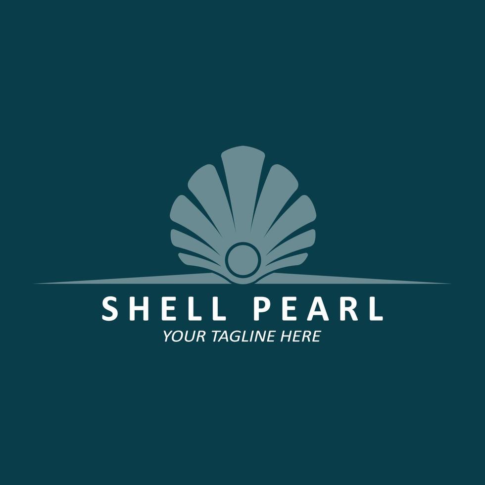 elegante luxe schoonheid logo ontwerp shell parel sieraden, geschikt voor stickers, banners, posters, bedrijven vector