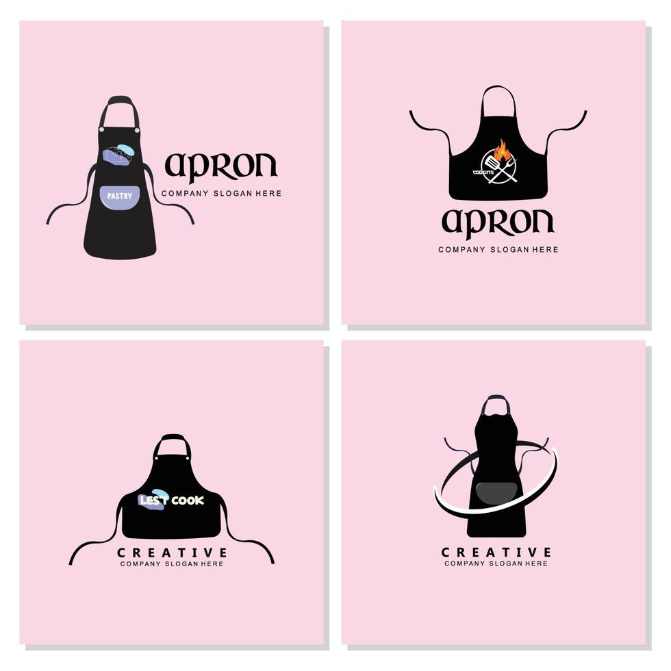 chef-kok beschermende kleding schort logo vector, sticker afbeelding ontwerp, kleding, achtergrond vector