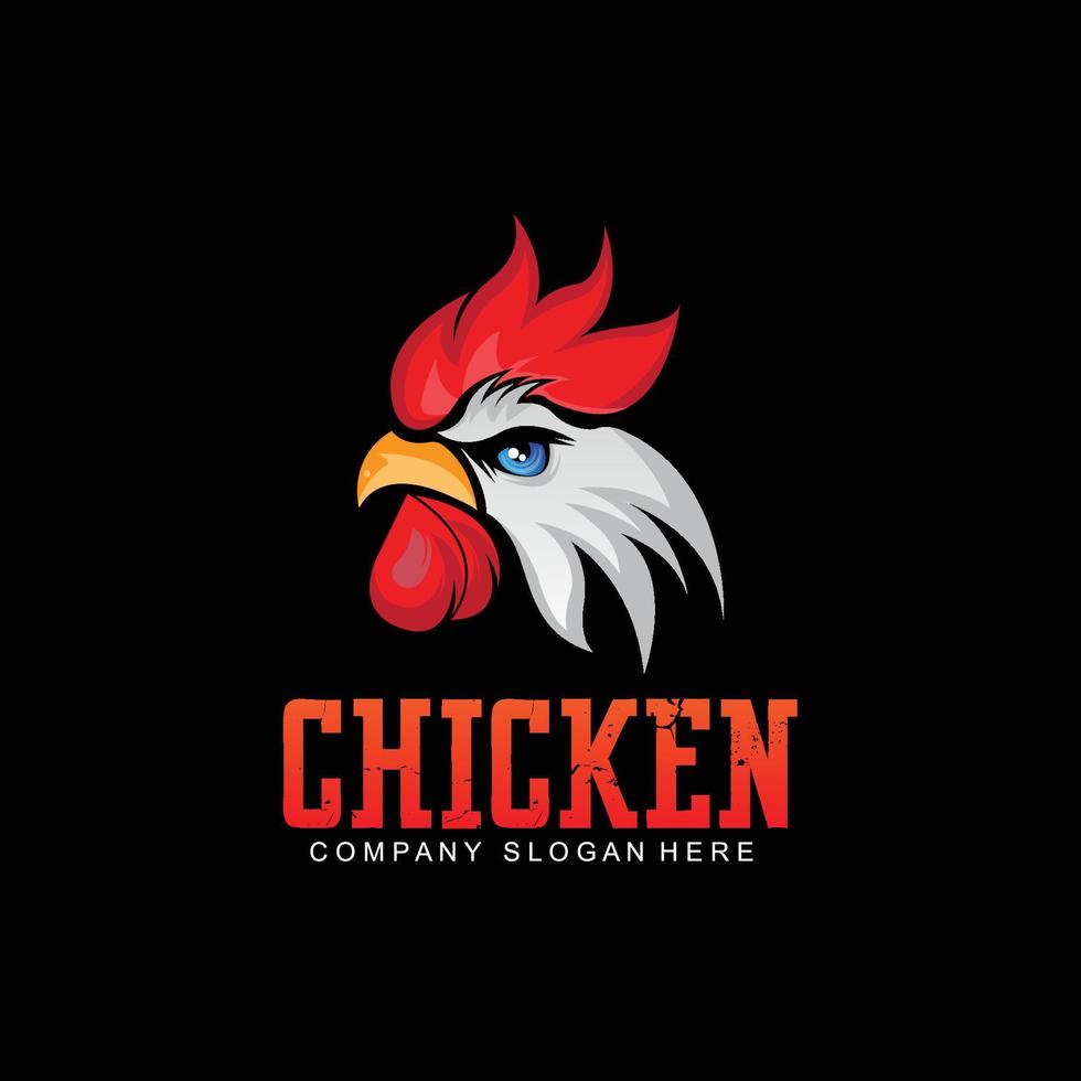 gebraden kip logo-ontwerp, boerderijdieren tot voedsel gemaakt door de chef-kok, premium vectorillustratie vector