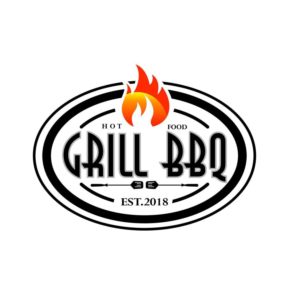 hete grill logo sjabloon vectorillustratie vector