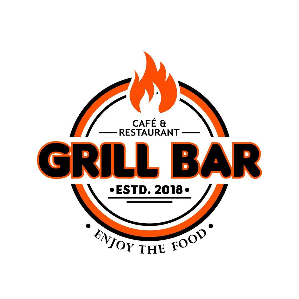 hete grill logo sjabloon vectorillustratie vector