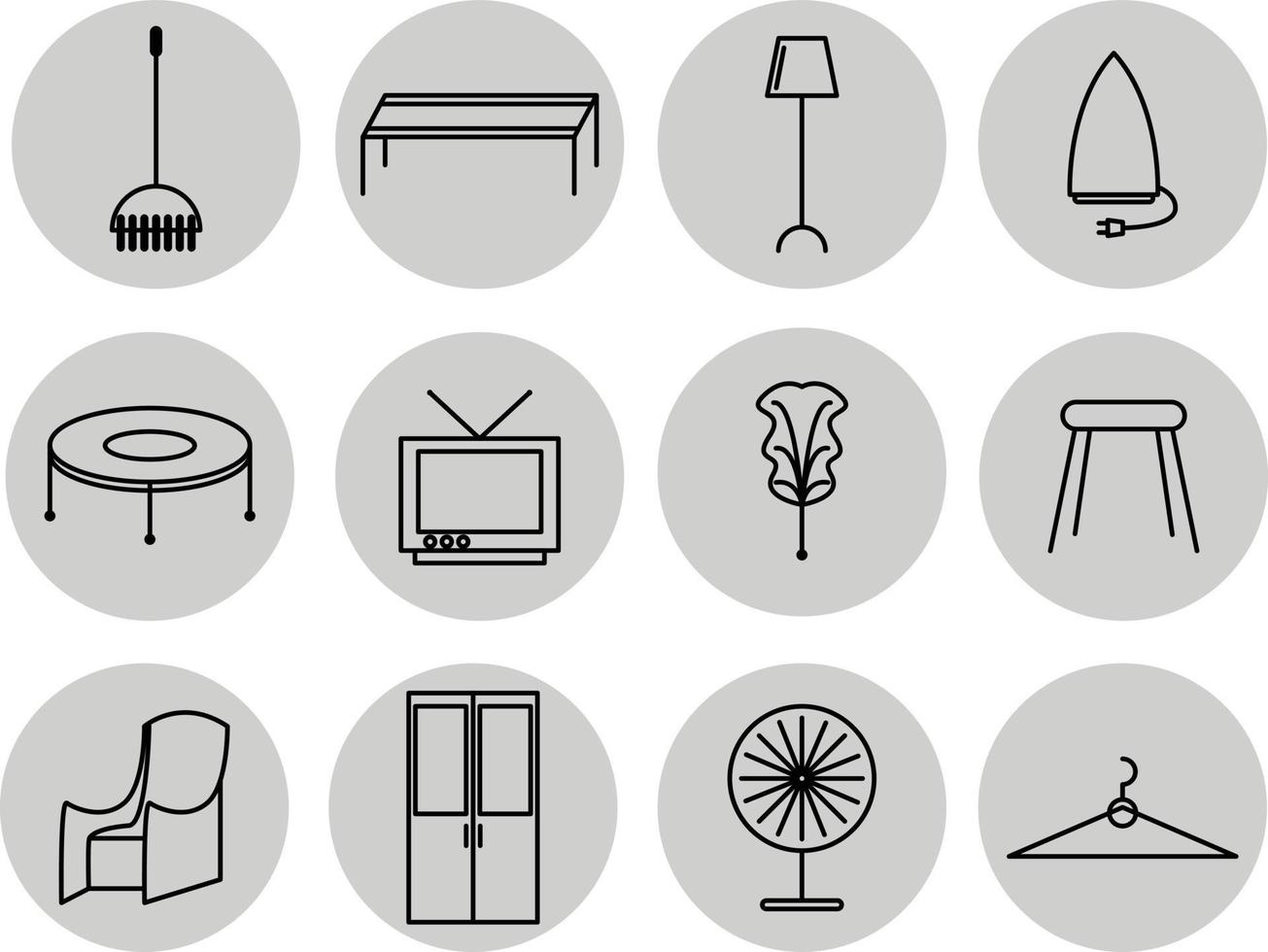 huis tools dunne lijn icon set vector