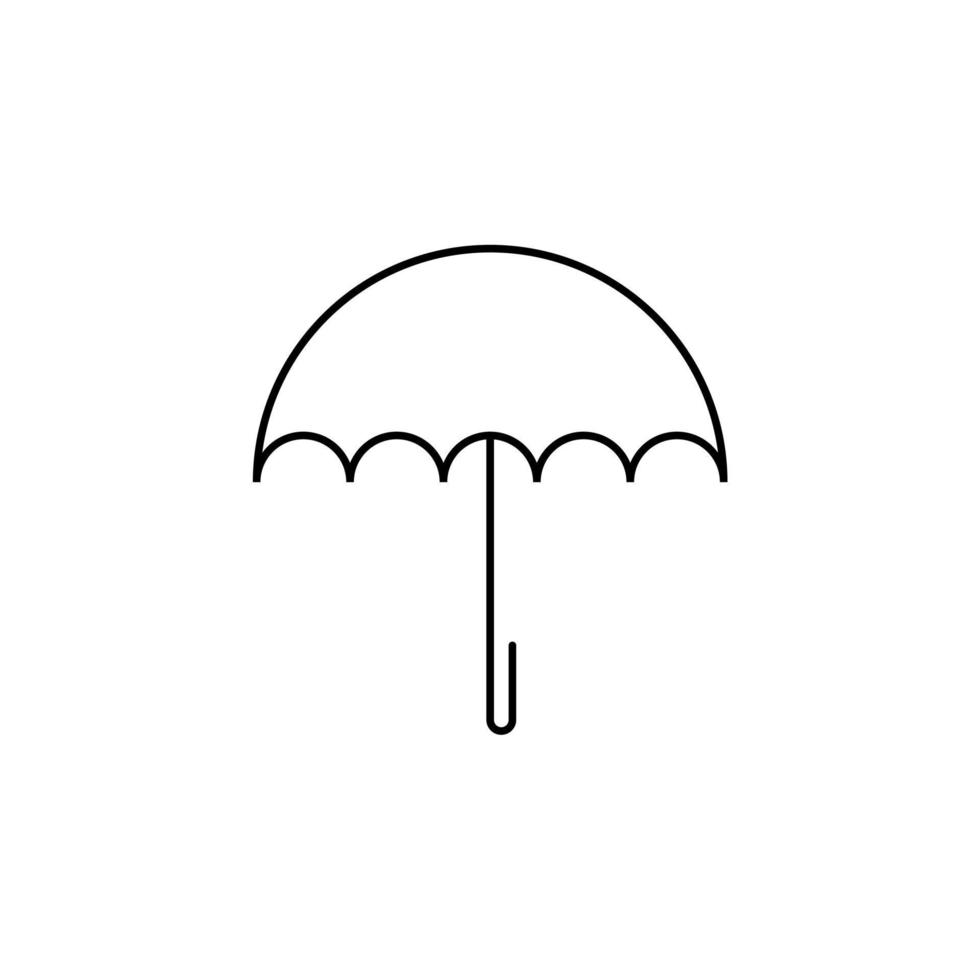 paraplu, weer, bescherming dunne lijn vector illustratie logo pictogrammalplaatje. geschikt voor vele doeleinden.