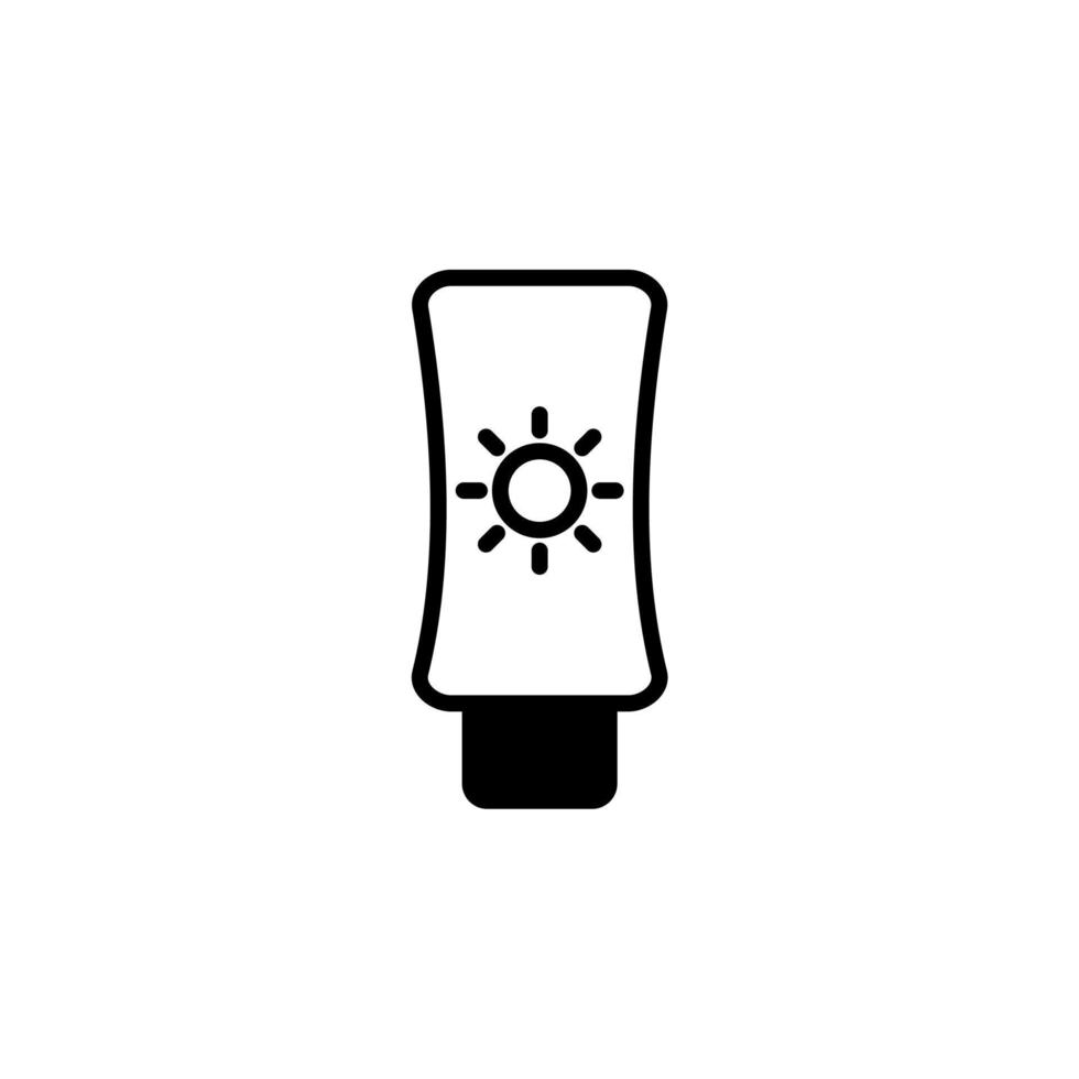 sunblock, zonnebrandcrème, lotion, zomer ononderbroken lijn pictogram vector illustratie logo sjabloon. geschikt voor vele doeleinden.