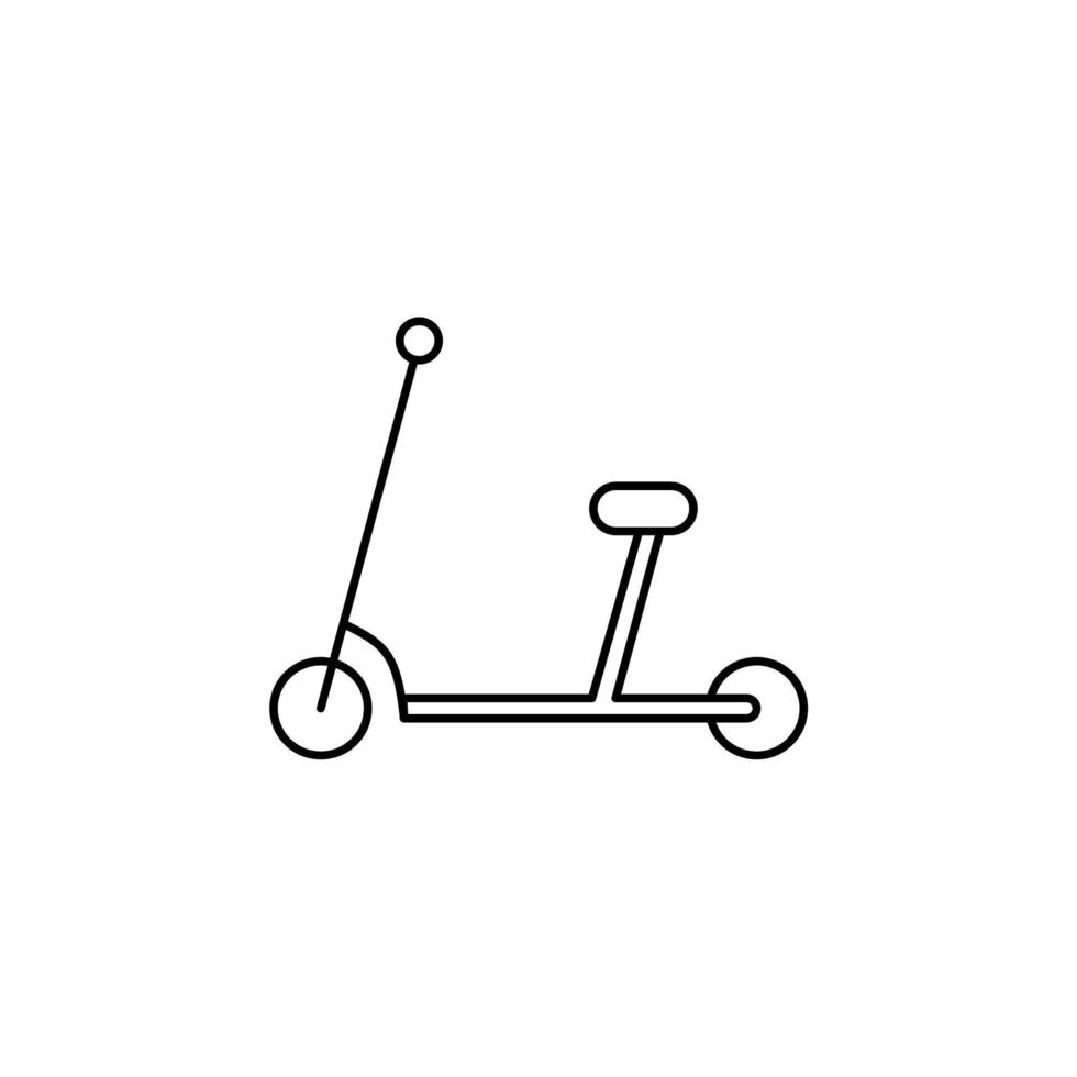 scooter, kick scooter dunne lijn pictogram vector illustratie logo sjabloon. geschikt voor vele doeleinden.