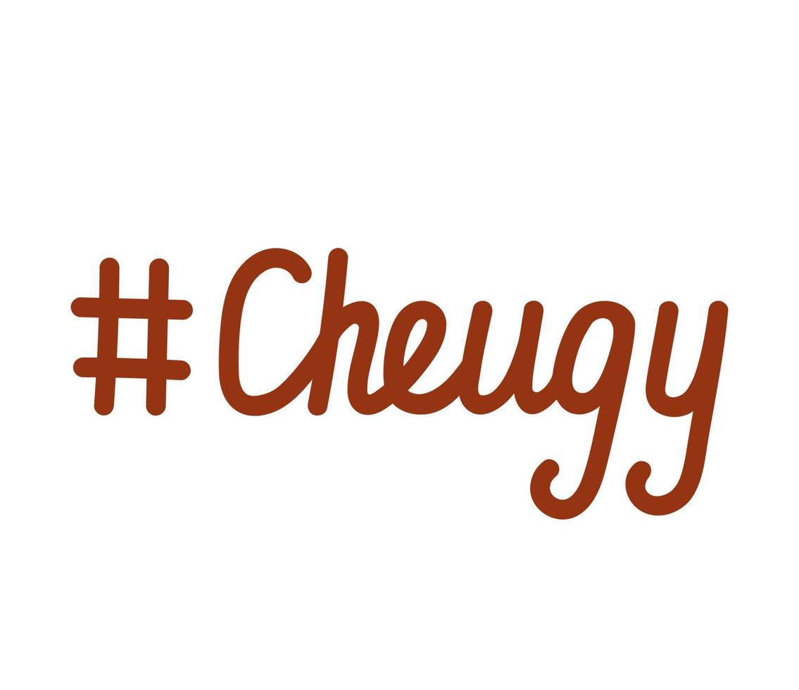 hashtag cheugy. lifestyle trends tegenover trendy. vectorillustratie van nieuwe Engelse woorden. belettering hand getekend op wit wordt geïsoleerd vector