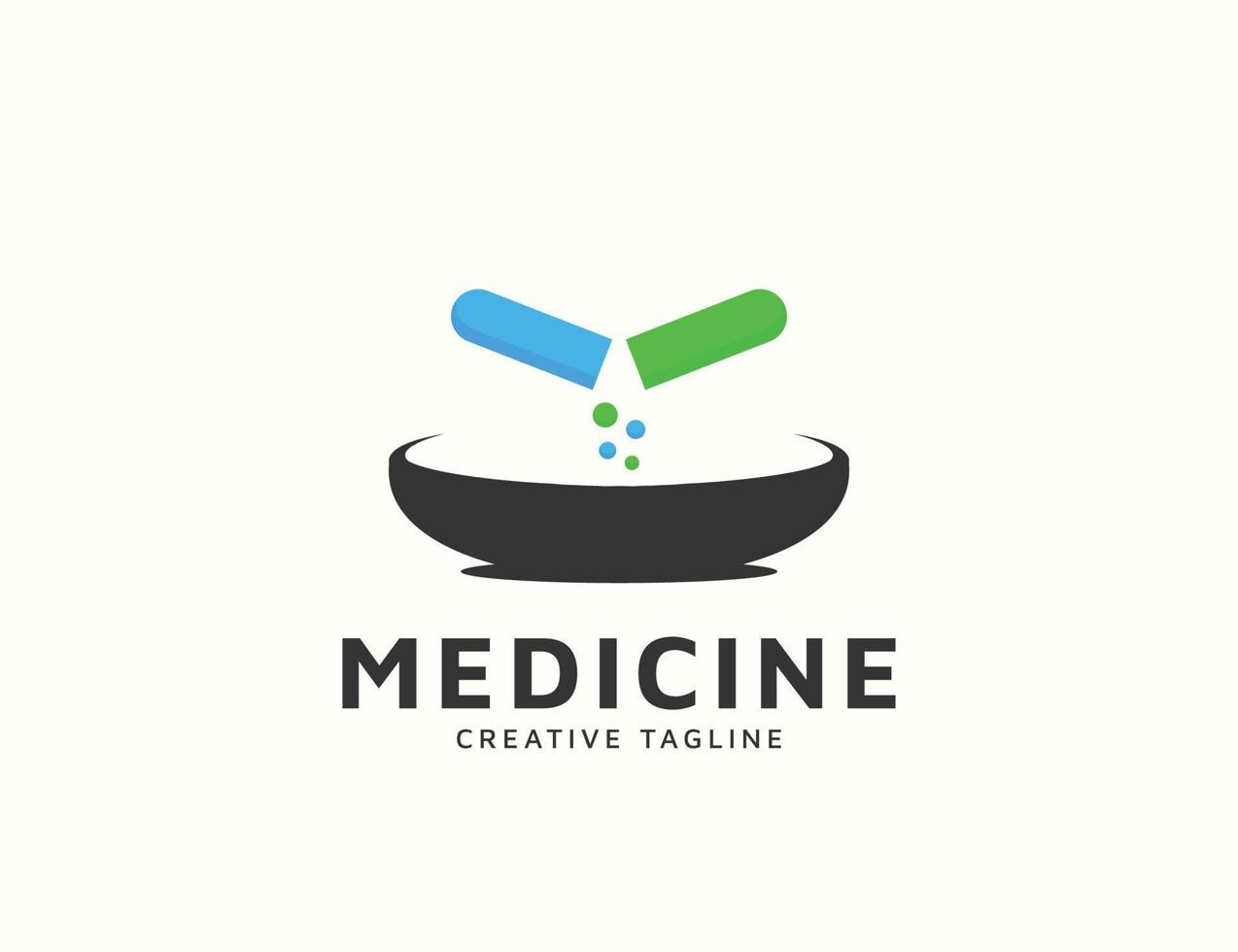 medicijn met capsulelogo-ontwerp vector