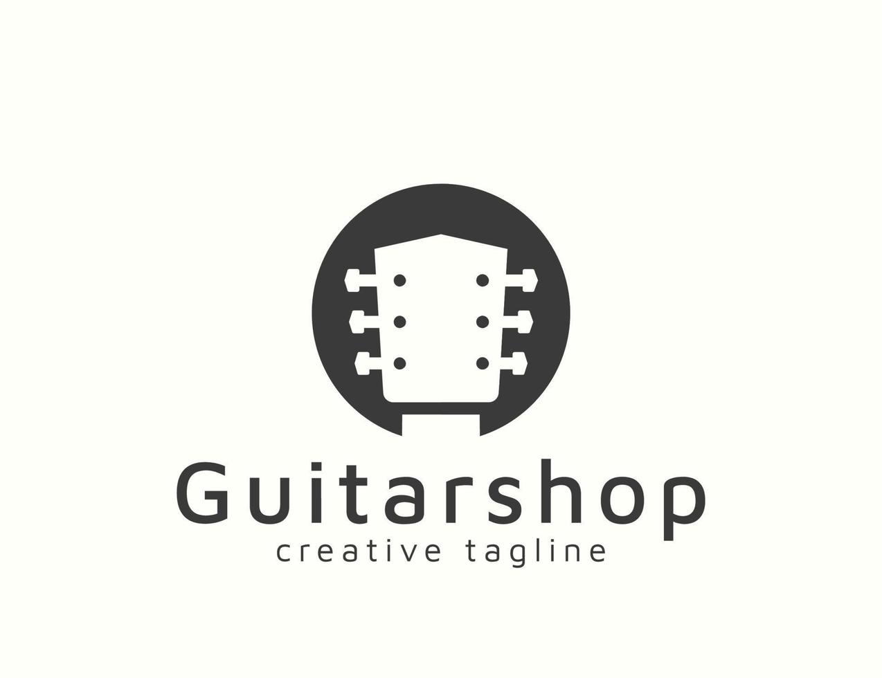 gitaar winkel logo ontwerp vector
