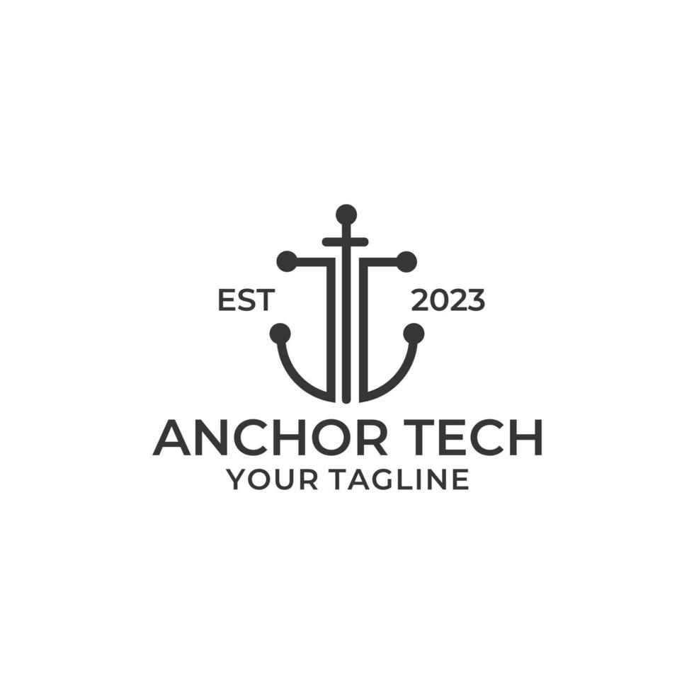 data anker logo ontwerp, technologie, verbinden, vector