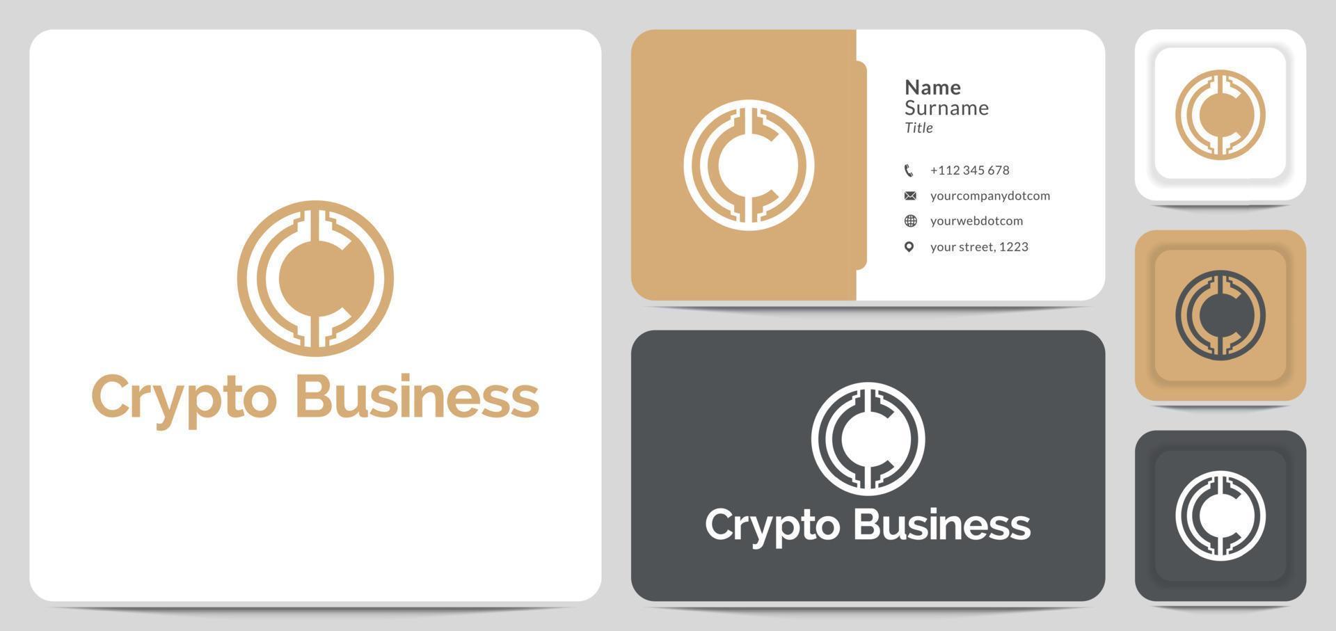 letter c voor crypto-logo-ontwerp, munt, digitaal geld, financiën en blockchain vector