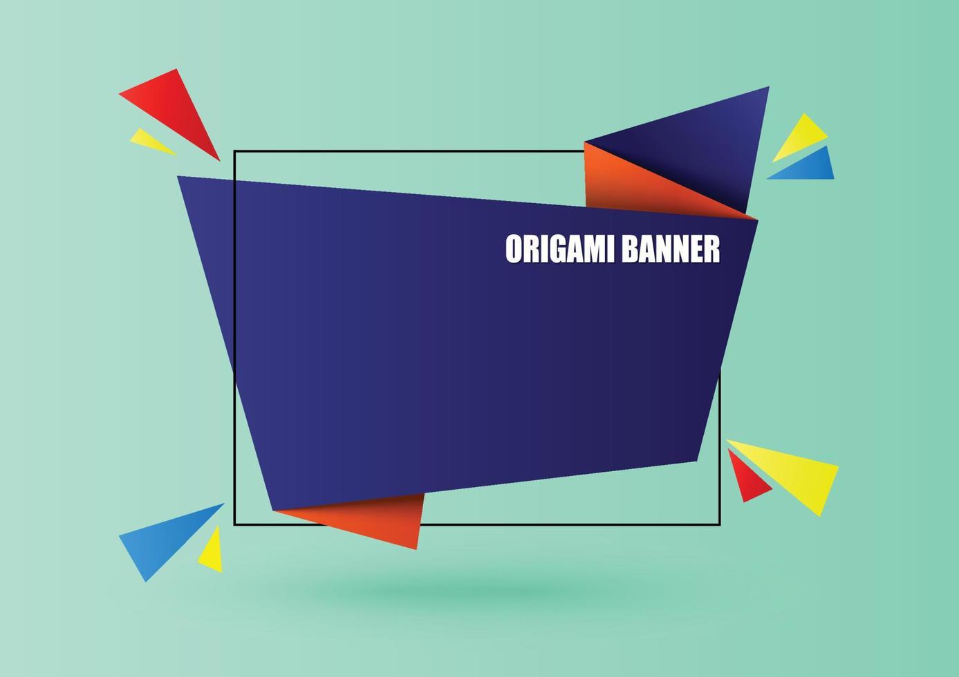 abstracte origami banner fantoomblauw vector