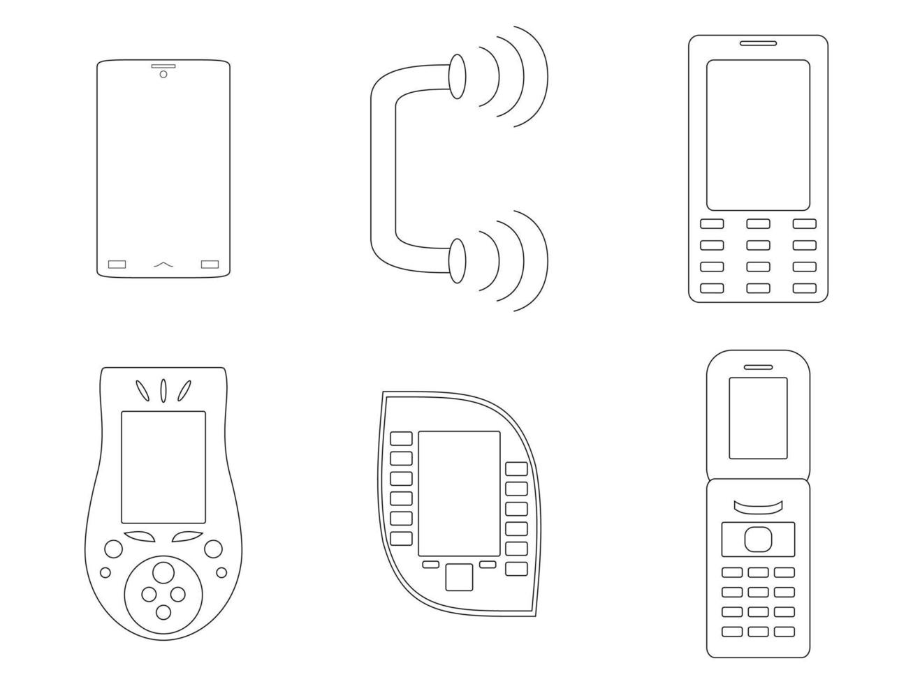 set telefoonpictogrammen vector