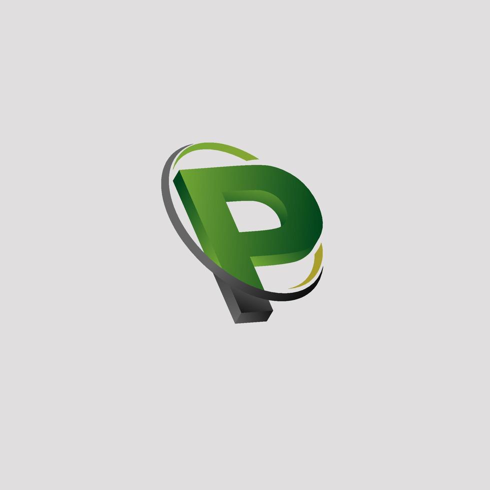 letter p-logo voor landbouw- of plantage-logo vector