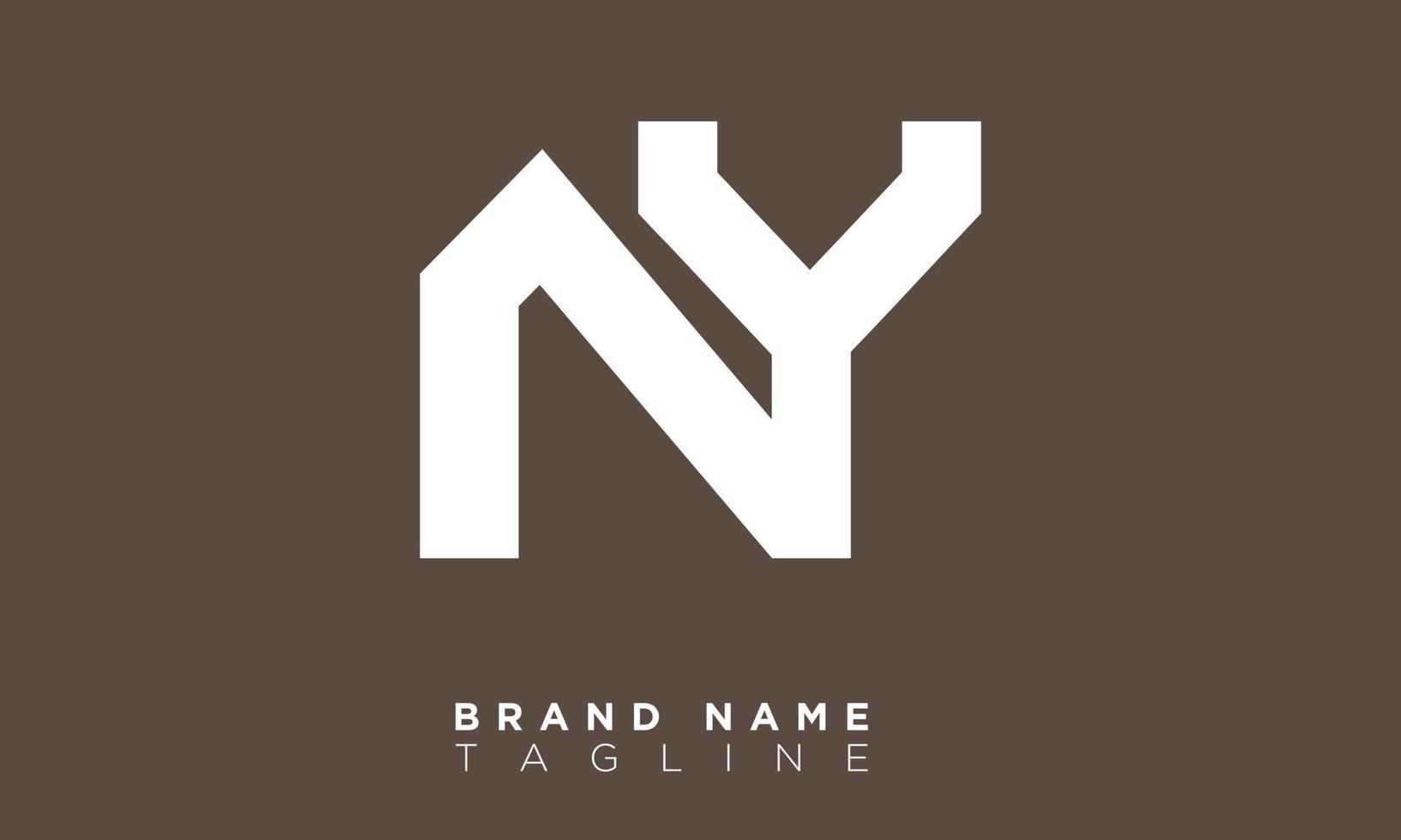 ny alfabet letters initialen monogram logo yn, n en y vector