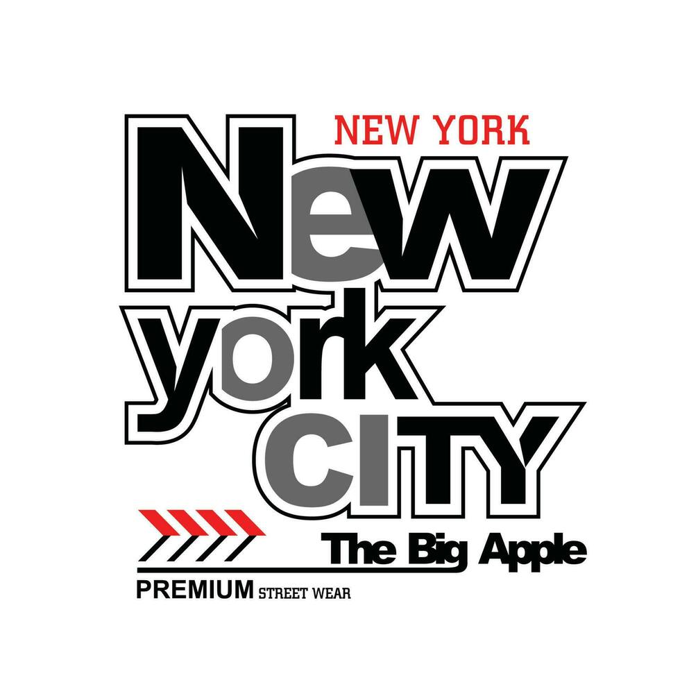 ny new york, modern van typografie en belettering grafisch ontwerp in vector illustration.tshirt, kleding, kleding en ander gebruik.
