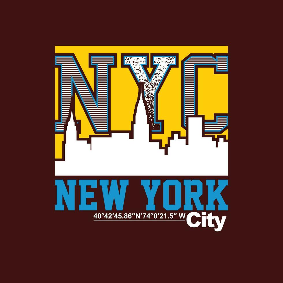 ny new york, element van mannenmode en moderne stad in typografie grafisch design.vector illustration.tshirt, kleding, kleding en ander gebruik vector